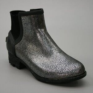 Sorel Ladies 6.5 Janey Chelsea Metallic Pull-on Rubber Ankle Boots - NL3133-010
